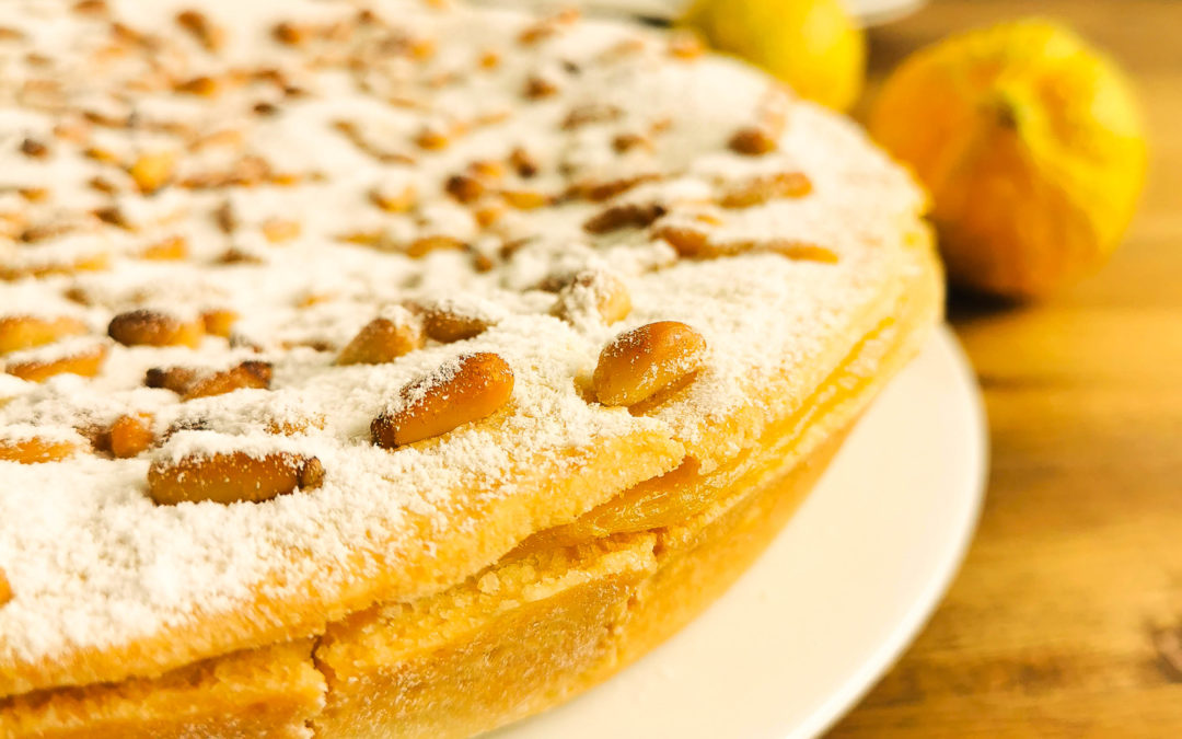 Torta della nonna, Konditorencreme, Pinienkerne