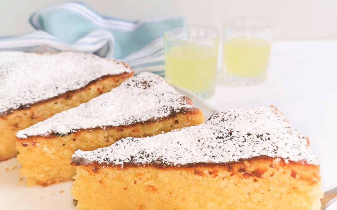 Torta Caprese Bianca, glutenfrei, Limoncello